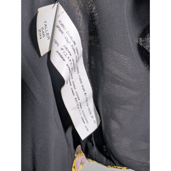 Zara Dress Women's Small One Shoulder Mini Black Yellow Floral - Picture 8 of 11